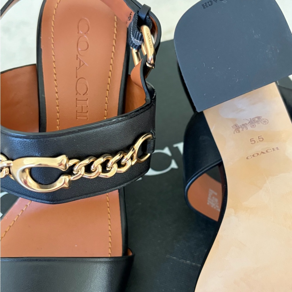 Brand New COACH MARI LEATHER SANDAL, Size 5.5 - Picture 10 of 16